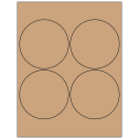 4" Brown Kraft Circular Sheet Labels