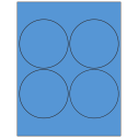 4" Fluorescent Blue Circular Sheet Labels