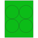 4" Fluorescent Green Circular Sheet Labels