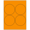 4" Fluorescent Orange Circular Sheet Labels