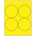 4" Fluorescent Yellow Circular Sheet Labels