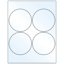 4" White Mid Gloss Circular Sheet Labels