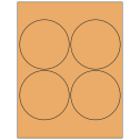 4" Pastel Orange Circular Sheet Labels