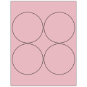 4" Pastel Pink Circular Sheet Labels