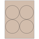 4" Pastel Tan Circular Sheet Labels