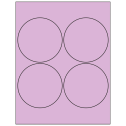 4" Pastel Purple Circular Sheet Labels