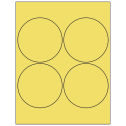 4" Pastel Yellow Circular Sheet Labels