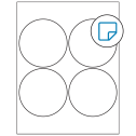 4" White Circular Sheet Labels - Removable Adhesive