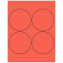 4" Red Circular Sheet Labels