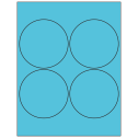 4" Turquoise Circular Sheet Labels