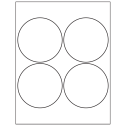 4" White Polyester Circular Sheet Labels