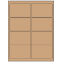 4" x 2.5" Brown Kraft Rectangular Sheet Labels