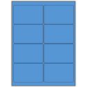 4" x 2.5" Fluorescent Blue Rectangular Sheet Labels