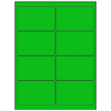 4" x 2.5" Fluorescent Green Rectangular Sheet Labels