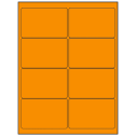 4" x 2.5" Fluorescent Orange Rectangular Sheet Labels