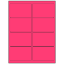 4" x 2.5" Fluorescent Pink Rectangular Sheet Labels