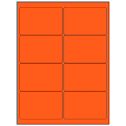 4" x 2.5" Fluorescent Red Rectangular Sheet Labels