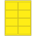4" x 2.5" Fluorescent Yellow Rectangular Sheet Labels