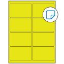 4" x 2.5" Fluorescent Yellow Rectangular Sheet Labels - Removable Adhesive