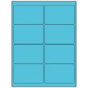 4" x 2.5" Turquoise Rectangular Sheet Labels