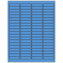 1.9375" x 0.5" Fluorescent Blue Rectangular Sheet Labels