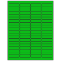 1.9375" x 0.5" Fluorescent Green Rectangular Sheet Labels
