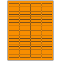 1.9375" x 0.5" Fluorescent Orange Rectangular Sheet Labels