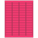 1.9375" x 0.5" Fluorescent Pink Rectangular Sheet Labels