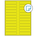 3.5" x 0.75" Fluorescent Yellow Rectangular Sheet Labels - Removable Adhesive
