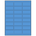 2.625" x 1.25" Fluorescent Blue Rectangular Sheet Labels