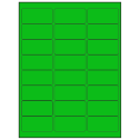 2.625" x 1.25" Fluorescent Green Rectangular Sheet Labels