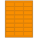 2.625" x 1.25" Fluorescent Orange Rectangular Sheet Labels