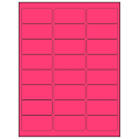 2.625" x 1.25" Fluorescent Pink Rectangular Sheet Labels
