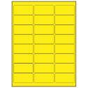 2.625" x 1.25" Fluorescent Yellow Rectangular Sheet Labels