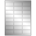2.625" x 1.25" Silver Foil Rectangular Sheet Labels