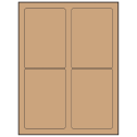 3.5" x 5" Brown Kraft Rectangular Sheet Labels (4-UP)