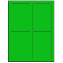 3.5" x 5" Fluorescent Green Rectangular Sheet Labels (4-UP)