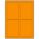 3.5" x 5" Fluorescent Orange Rectangular Sheet Labels (4-UP)