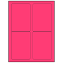 3.5" x 5" Fluorescent Pink Rectangular Sheet Labels (4-UP)