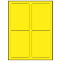 3.5" x 5" Fluorescent Yellow Rectangular Sheet Labels (4-UP)