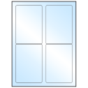 3.5" x 5" White Premium High Gloss Rectangular Sheet Labels (4-UP)