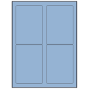 3.5" x 5" Pastel Blue Rectangular Sheet Labels (4-UP)