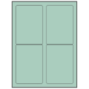3.5" x 5" Pastel Green Rectangular Sheet Labels (4-UP)