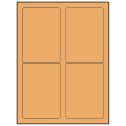 3.5" x 5" Pastel Orange Rectangular Sheet Labels (4-UP)