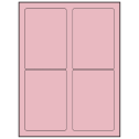3.5" x 5" Pastel Pink Rectangular Sheet Labels (4-UP)
