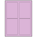 3.5" x 5" Pastel Purple Rectangular Sheet Labels (4-UP)
