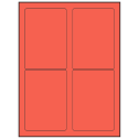 3.5" x 5" Red Rectangular Sheet Labels (4-UP)
