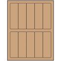 1.5" x 4.75" Brown Kraft Rectangular Sheet Labels