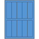 1.5" x 4.75" Fluorescent Blue Rectangular Sheet Labels
