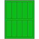 1.5" x 4.75" Fluorescent Green Rectangular Sheet Labels